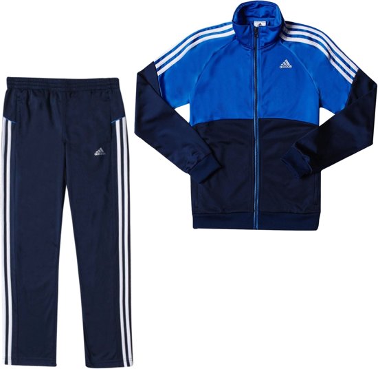 bol.com | Adidas trainingspak kids - blauw/wit - maat 164