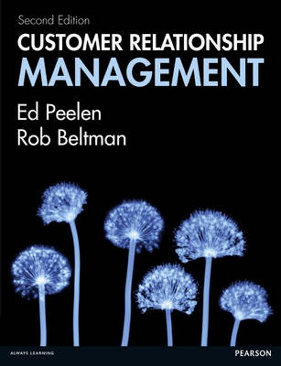 Samenvatting Customer Relationship Management, ISBN: 9780273774952  Customer Engagement Management (CEM)