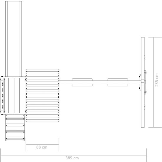 vidaXL Speelhuis ladder, glijbaan en schommels 385x353x268 cm FSC hout