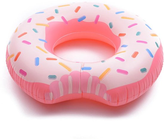 Intex Opblaasbare Donut Zwemring - Zwemband - Drijfband - Hoge Kwaliteit Vinyl -107 cm -  Voor Op Het Water - In het Zwembad - Op Vakantie - Roze Ringband Donut Gekleurd - Vanaf 9 Jaar