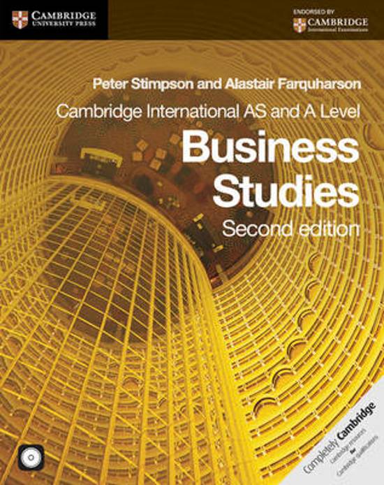 Cambridge International AS and A Level Business Studies Coursebook with CD-ROM