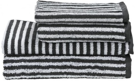 Handdoeken gestreept - Antraciet -  50x100 cm