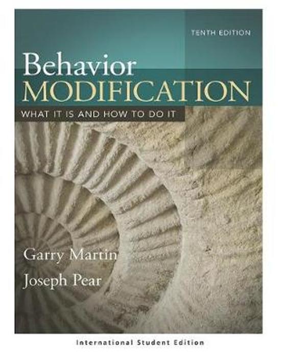 Samenvatting van het boek 'behavior modification' 10 editie 