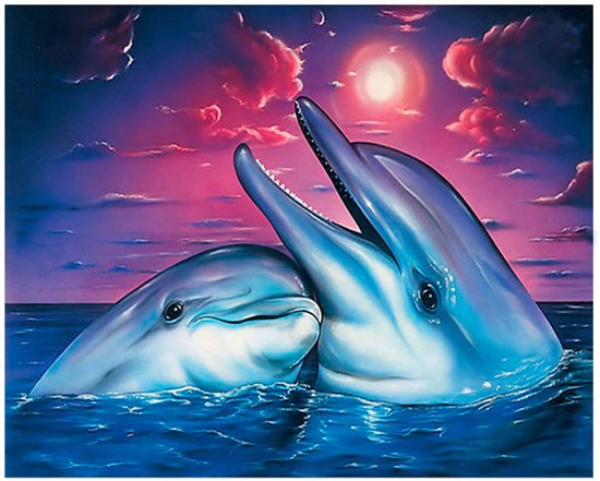 bol.com | Diamond Painting "JobaStores®" Dolfijnen - volledig - 40x30cm