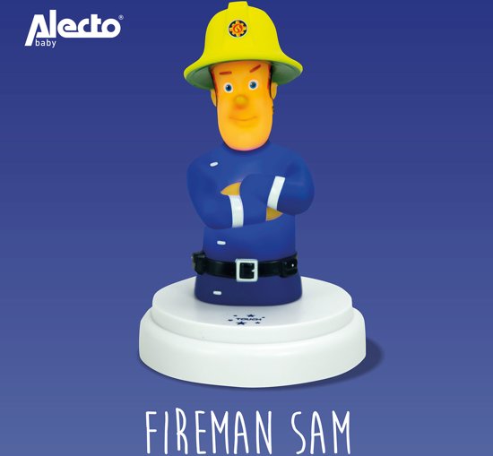 Alecto Brandweerman Sam Nachtlampje | Je favoriete Held als nachtlampje | Blauw / Rood