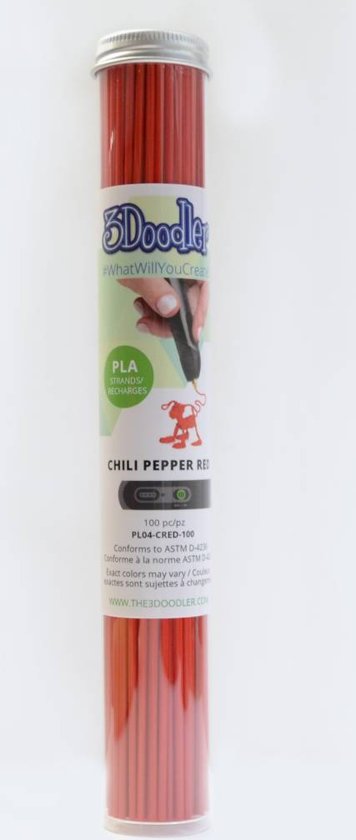3Doodler Chili Pepper Red PLA Tube