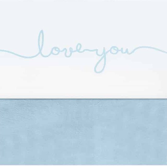 Jollein Love you Laken 120x150cm wit met soft blue tekst