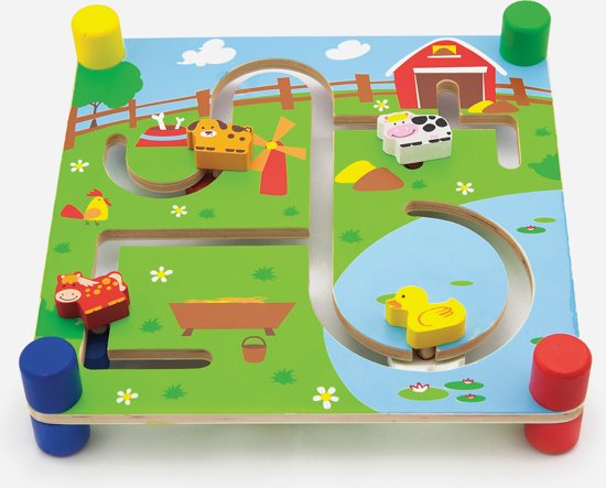 Afbeelding van het spel Viga Toys - Volg het Spoor - Stad & Boerderij