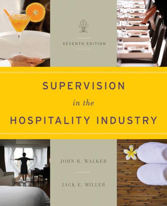 Supervision in the Hospitality Industry Leading Human Resources 7E