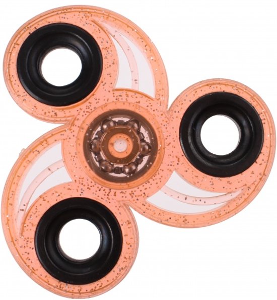 Afbeelding van het spel Toi-toys Fidget Spinner Bloem 3 Poten 7 Cm Glitter Oranje