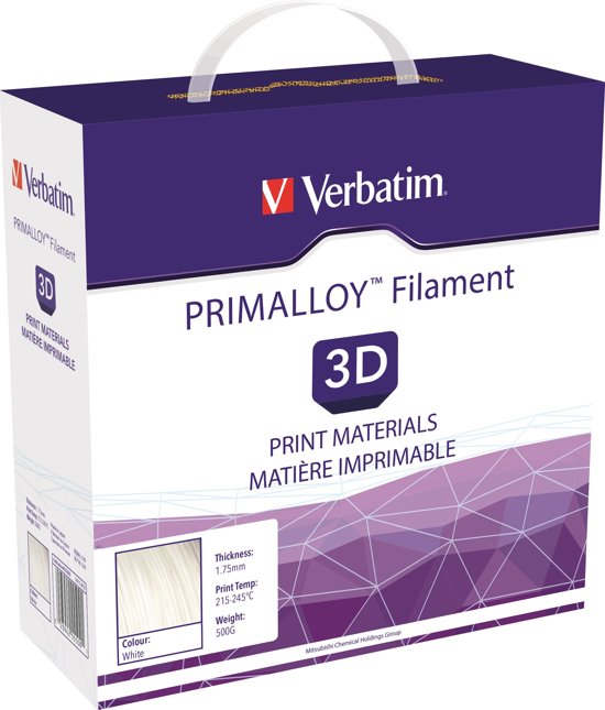 Verbatim 55500 3D Printer Filament PRIMALLOY 1.75mm 500g Wit