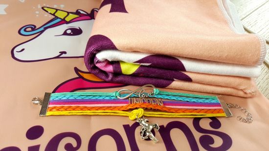 Eenhoorn strand handdoek 70x140 | kinder rugzak meisje | armband Unicorn | BS11