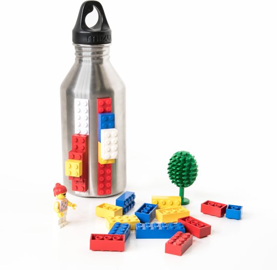 Thumbnail van een extra afbeelding van het spel Sinji Play Stick & Brick - flexibel speelgoedtape met bouwsteennopjes - set 2 stuks - Wit + Geel