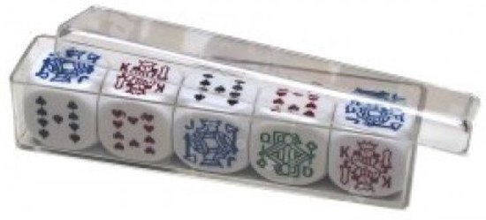 Afbeelding van het spel Pokerdobbelstenen 16mm set van 5