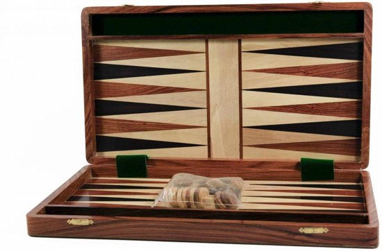 Thumbnail van een extra afbeelding van het spel Zeer luxe Backgammon set, 40x22 cm, Prachtig kwaliteit spel