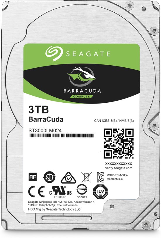 Seagate BarraCuda - Interne harde schijf - 3 TB