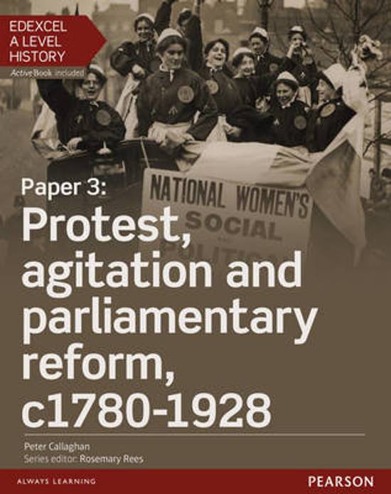 Protest, agitation and parliamentary reform in Britain, c1780-1928, Edexcel, Paper 3