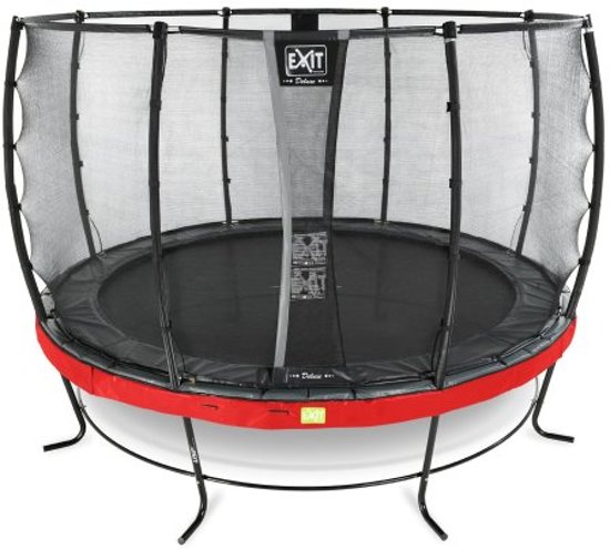 EXIT Elegant trampoline ø366cm met veiligheidsnet Deluxe - rood