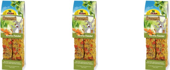 JR Farm - Farmys Wortel/Venkel - 160g - Verpakt per 3 doosjes - Knaagdierensnack