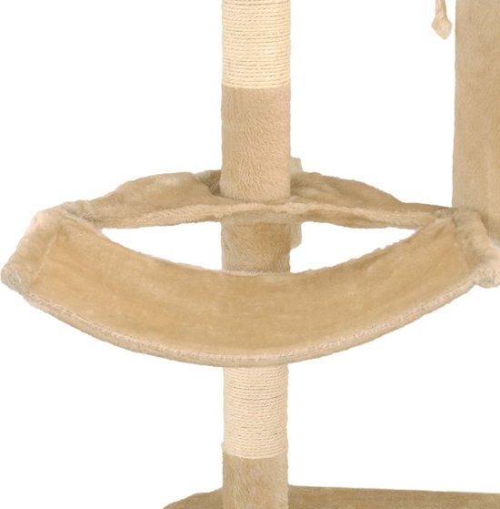 vidaXL Kattenkrabpaal met sisal krabpalen wandmontage 194 cm beige
