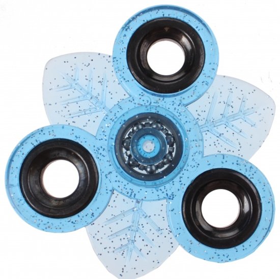 Afbeelding van het spel Toi-toys Fidget Spinner Blad 3 Poten 7 Cm Glitter Blauw