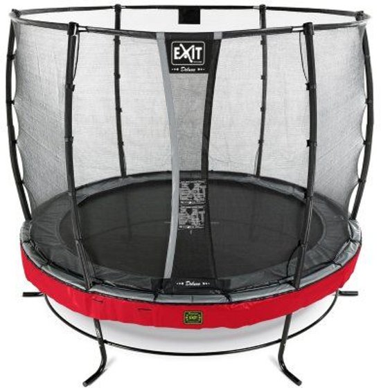 EXIT Elegant Premium trampoline ø305cm met veiligheidsnet Economy - rood