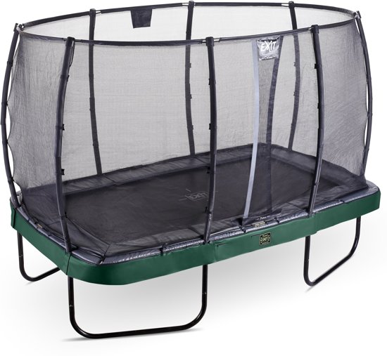 EXIT Elegant Premium trampoline 214x366cm met veiligheidsnet Deluxe - groen