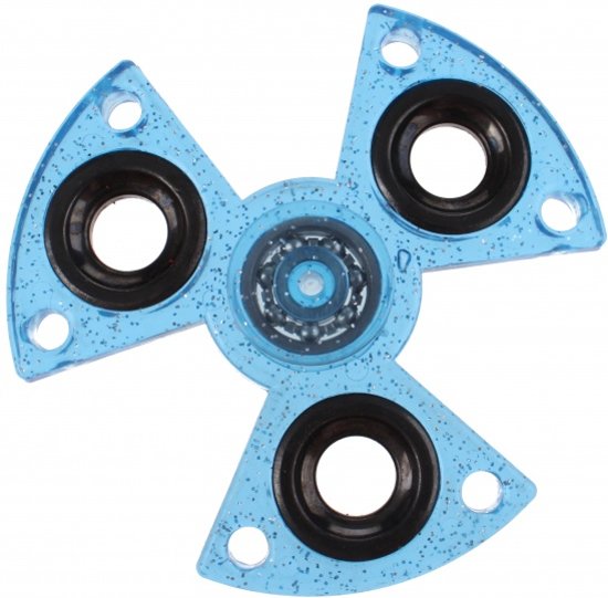 Afbeelding van het spel Toi-toys Fidget Spinner Driehoek 3 Poten 7 Cm Glitter Blauw