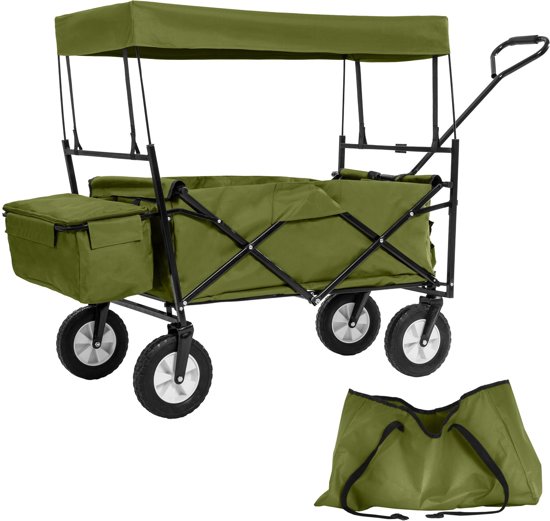 TecTake - Bolderkar transportkar bolderwagen groen + draagtas - 402317