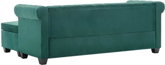 vidaXL Bank Chesterfield-stijl L-vormig 199x142x72 cm fluweel groen