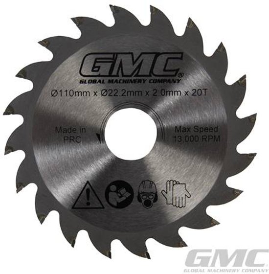 GMC GTS1500 TCT cirkelzaagblad Hardmetaal gepunt cirkelzaag,110 x 22,2 x 20 t