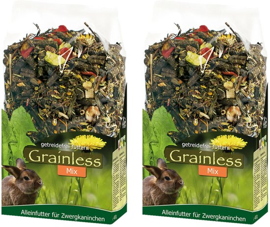 Graanvrij voer mix voor konijntjes 650 gr per 2 verpakkingen