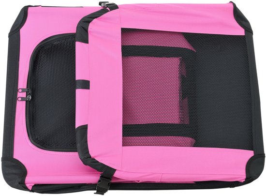 [pro.tec]® Dieren transportbox - reismand - roze - M