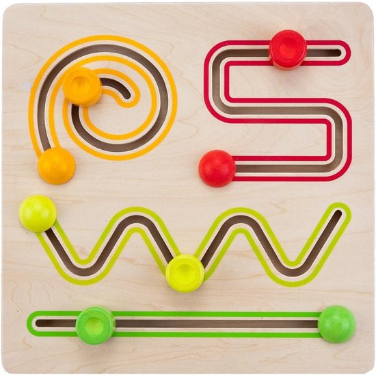 Afbeelding van het spel Sliding puzzle 4 shapes rubber wood 30 x 30 x 4,5cm