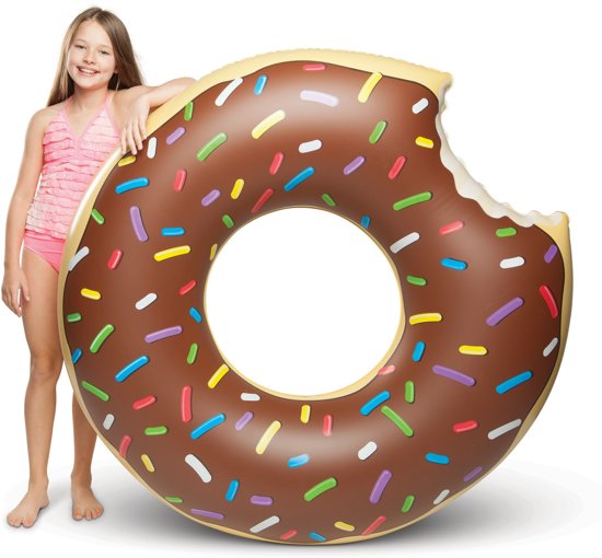 Opblaasbare Chocolade Donut Zwemband -XXL Opblaasband - Ø 1.20 - De originele versie!