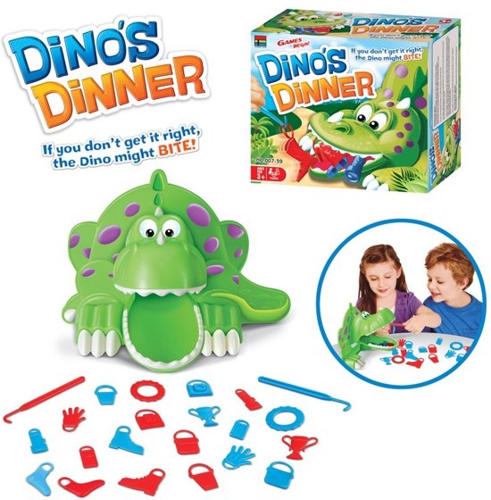 Afbeelding van het spel Dinno's Dinner op het idee van krokodillen kiespijn en ezeltje strek je