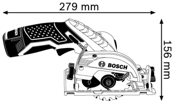 Bosch Professional GKS 10,8 V-LI Accu cirkelzaag - 26,5 mm zaagdiepte - Met 2 x 2,5 Ah accu's, lader en L-BOXX