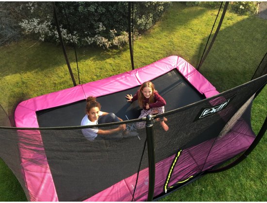 EXIT Silhouette inground trampoline 214x305cm met veiligheidsnet - groen