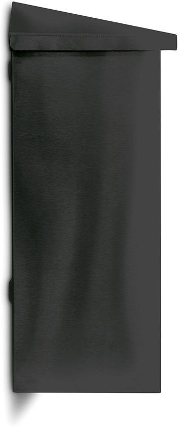 relaxdays Brievenbus weerbestendig wandmodel zwart ijzer incl. slot 2 sleutels - 41x37x16