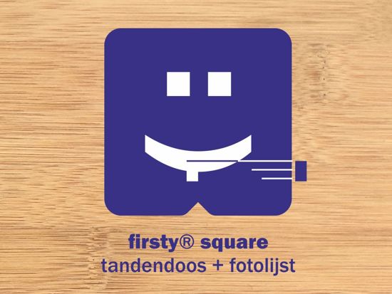 Houten Tandendoosje met Fotolijstje - Bamboe - Zwart, Jongen, Meisje - Firsty® Square Oud Amsterdam - Inclusief Logboekje NL en gratis Verzending elke DI en VR (besteld vóór 13.30)
