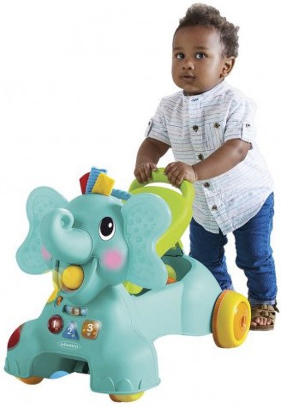 Infantino - Sensory - 3 in 1 Ride On Elephant - Loopfiets - Olifant - Ballenglijbaan
