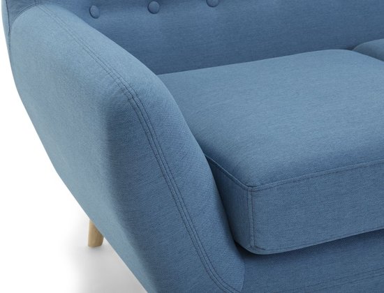 Beliani Bank blauw, sofa, gestoffeerde bank, designbank, MOTALA