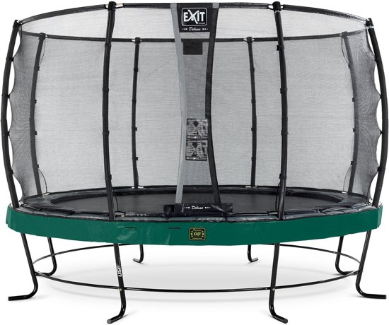 EXIT Elegant Premium trampoline ø366cm met veiligheidsnet Deluxe - groen