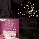 Glow in the dark sterren met maan - Kinderkamer - Muurstickers - Decoratie stickers 50 stuks