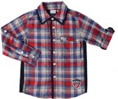jongens Blouse Blue Seven jongenskleding - Geruit overhemd met rood in Britisch thema - Maat 128 7081015109400