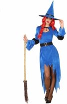 Halloween blauwe heksen kostuum / outfit voor dames - heksenjurk M/L