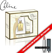Celine Dion 2 Delig Geschenkset - Eu De Toilette Spray 15ml - Bath And Shower Gel 75ml + Maybelline Lippenstift 982 Peach Buff