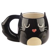 Mok Zwarte Kat ‘Feline Fine‘ in Giftbox – Kattenmok Beker Cadeau Theemok Koffiemok Kattenbeker Soep Limonade Drinkbeker Dierenmok Kattenliefhebber Cadeauverpakking