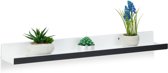 relaxdays wandplank smal - wandboard - keukenrek - zwevende fotoplank - boekenplank 60 cm zwart