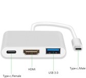 USB C Hub naar HDMI (4k), USB en USB-C